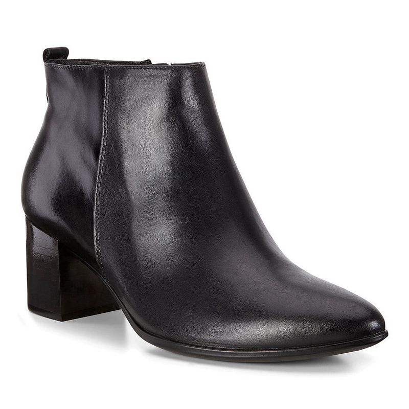 Women Boots Ecco Shape 45 Pointy Block - Heeled Booties Black - India MXSIFV061